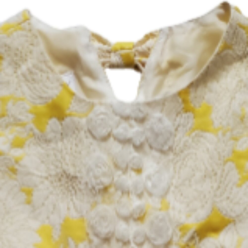 Iris & Ivy Toddler Girls Yellow Embroidered Lace Bow Sleeveless A-Line Dress 4T - Picture 7 of 15